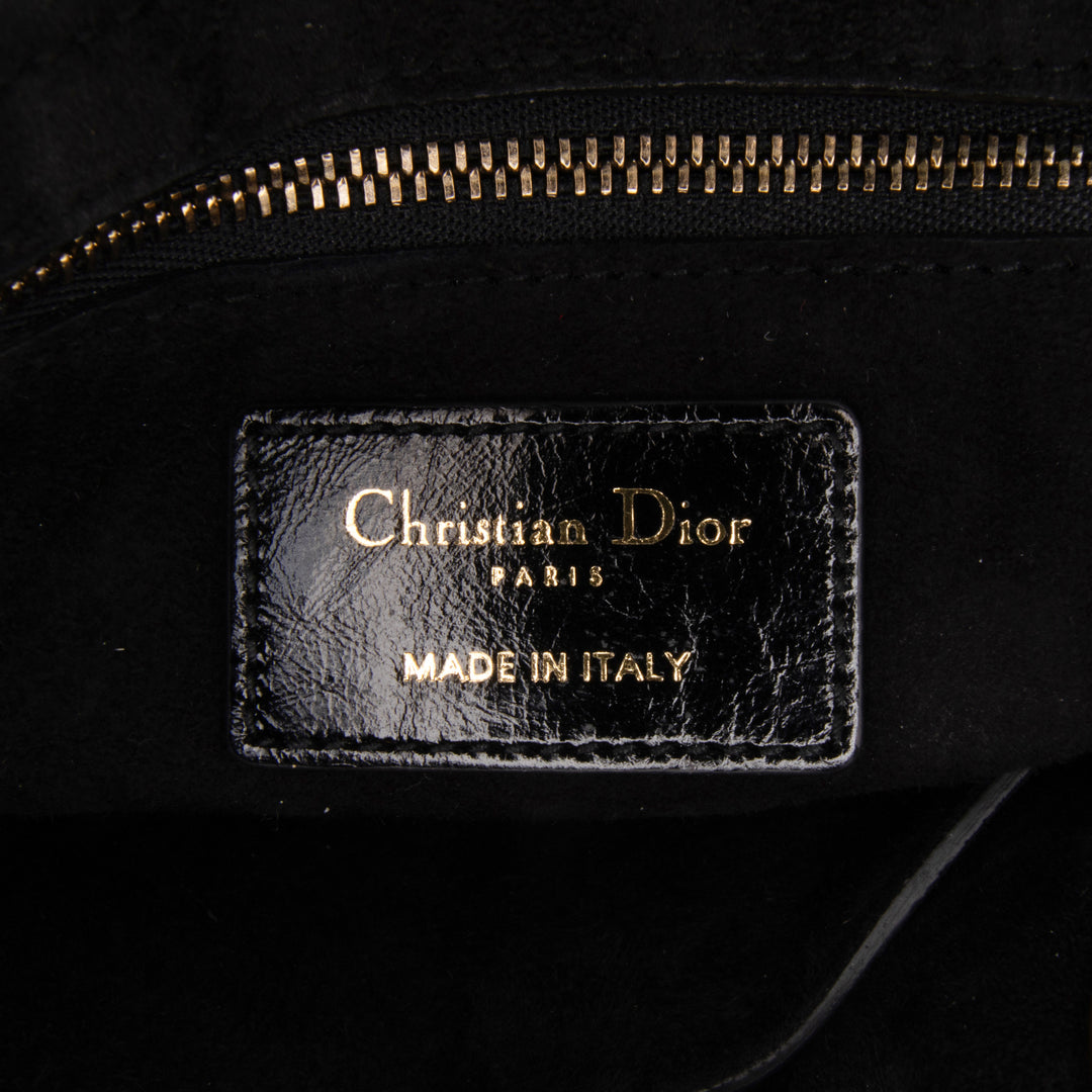 Small Crinkled Patent Cannage My ABCDior Lady Dior Black - Gaby Paris