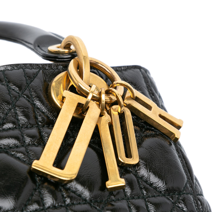 Small Crinkled Patent Cannage My ABCDior Lady Dior Black - Gaby Paris