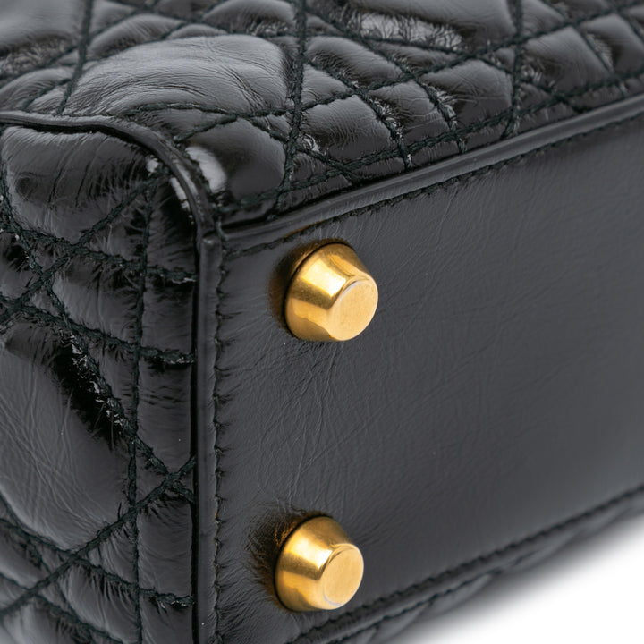 Small Crinkled Patent Cannage My ABCDior Lady Dior Black - Gaby Paris