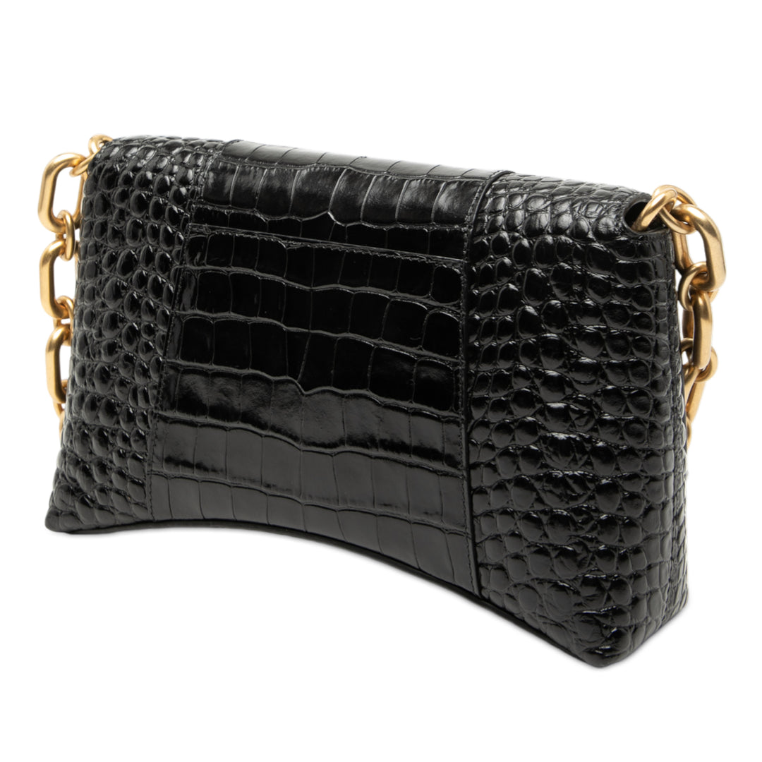 Balenciaga Croc embossé Cuir Downtown Sac porté croisé XS