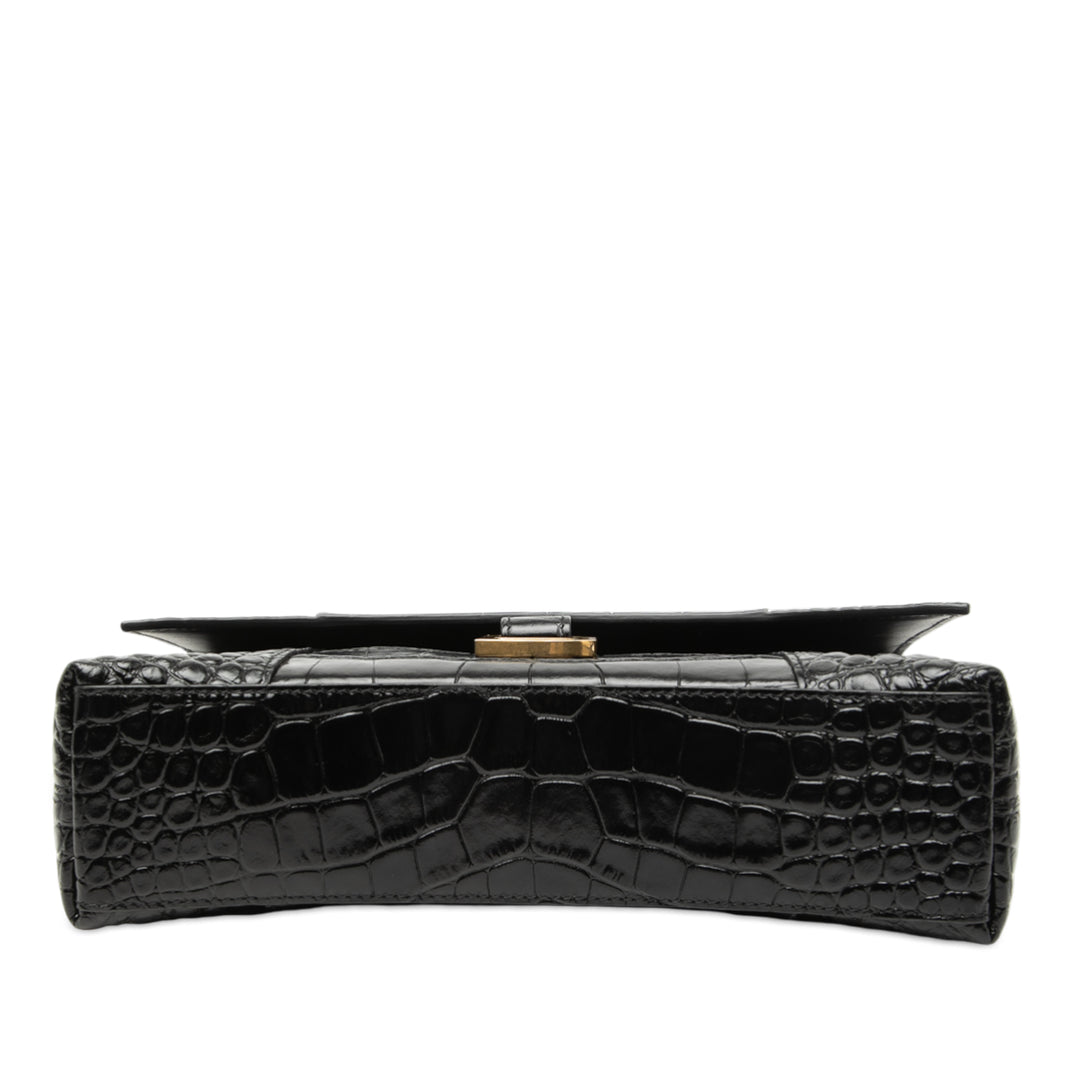 Balenciaga Croc embossé Cuir Downtown Sac porté croisé XS