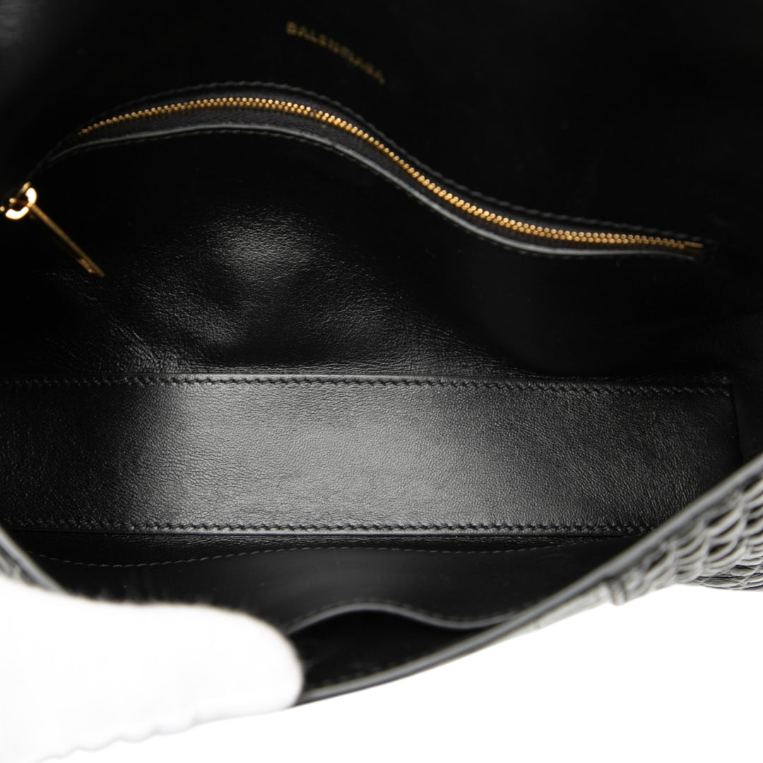 Balenciaga Croc embossé Cuir Downtown Sac porté croisé XS