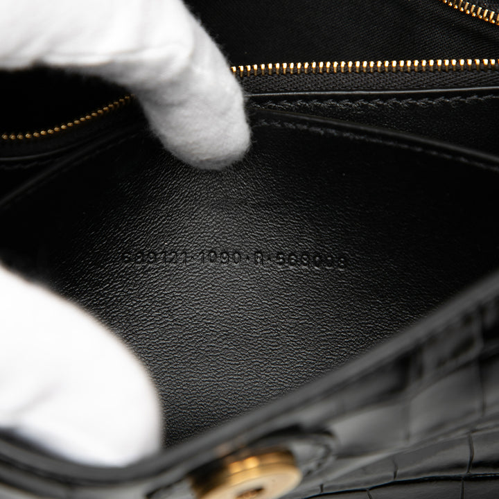 Balenciaga Croc embossé Cuir Downtown Sac porté croisé XS