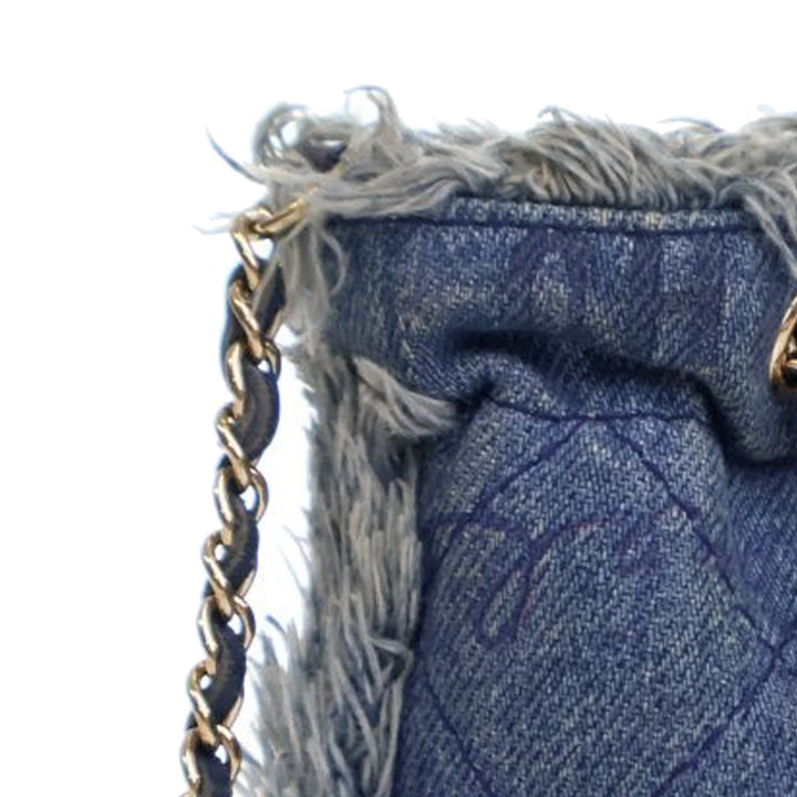 Mini Denim Mood Bucket with Chain Blue - Gaby Paris