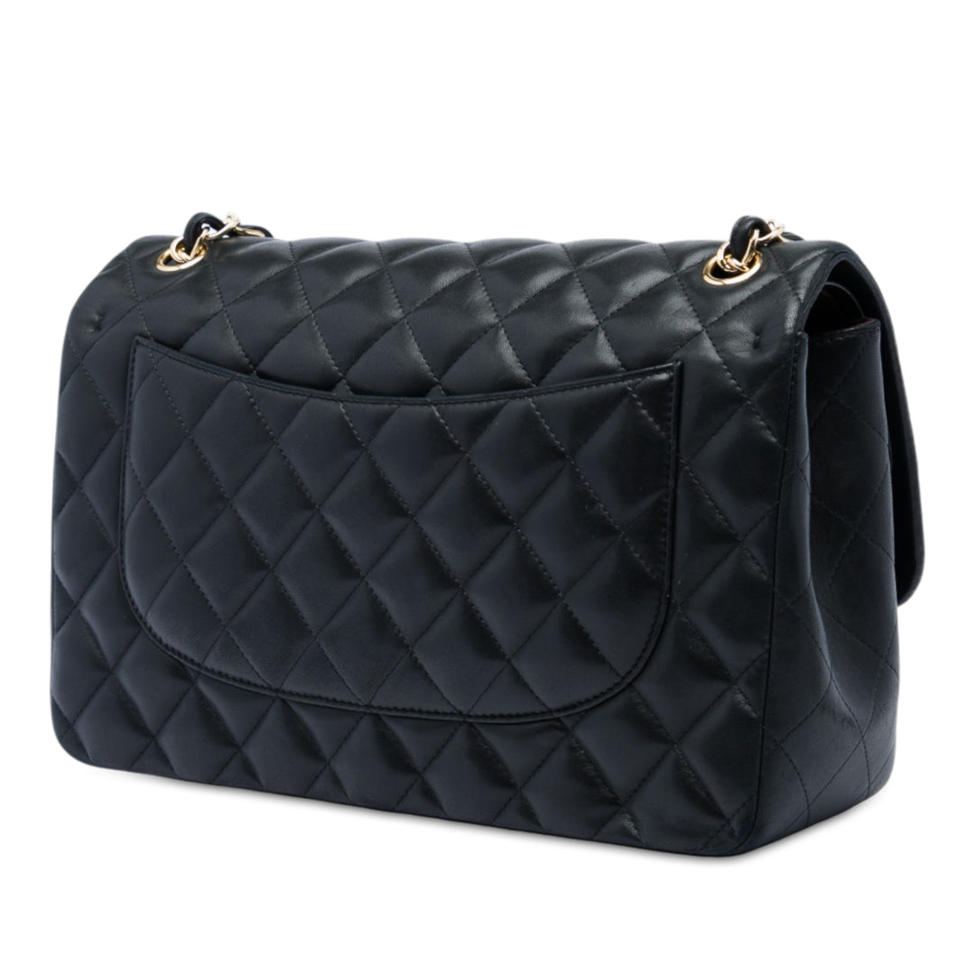 Chanel Classic Double rabat Jumbo Cuir d'agneau Noir – vue 2 – GABY PARIS
