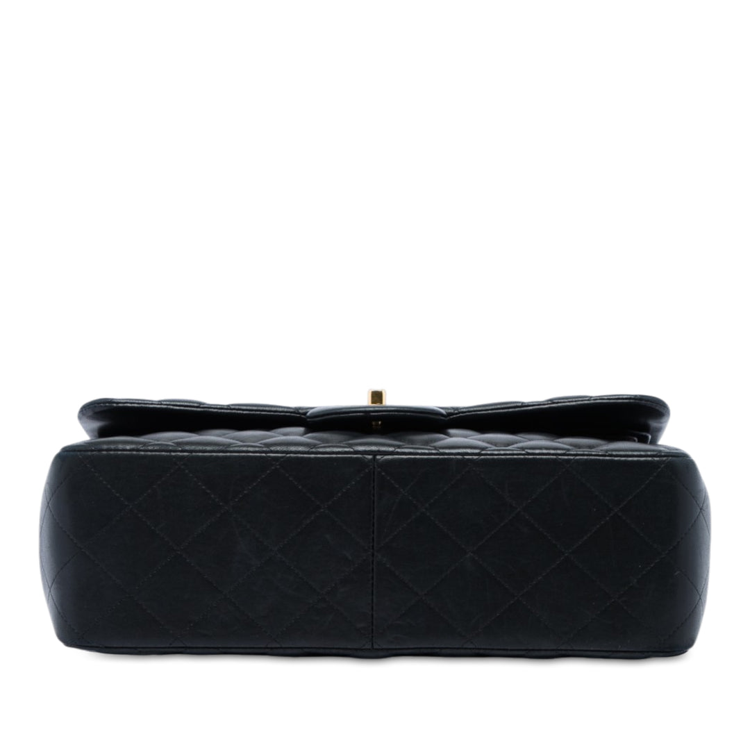 Chanel Classic Double rabat Jumbo Cuir d'agneau Noir – vue 3 – GABY PARIS