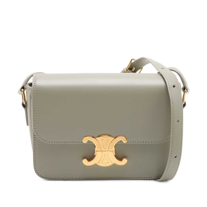 brillant Triomphe Sac Teen Cuir de veau Gris