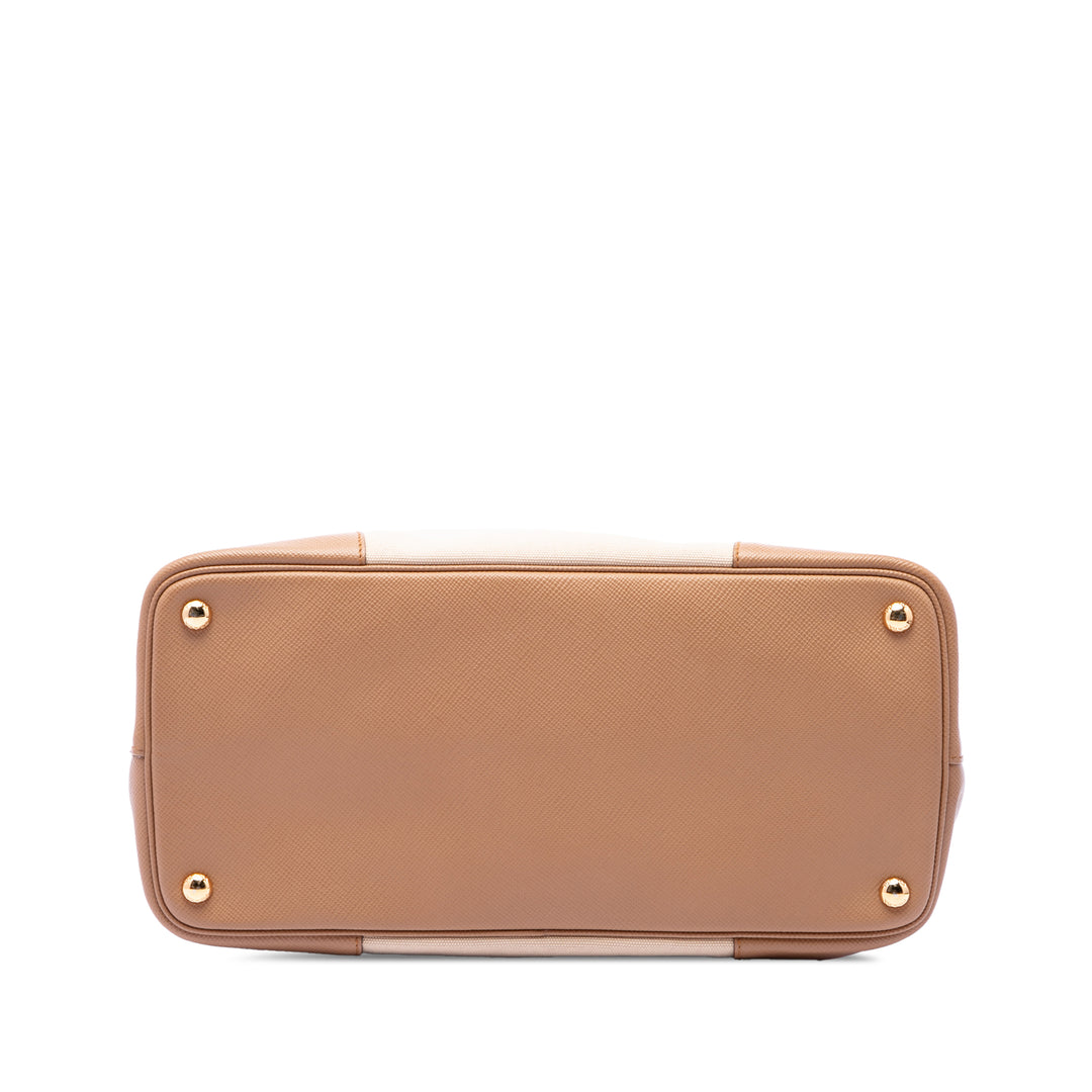 Prada Medium Toile et Saffiano Cuir Double Sac