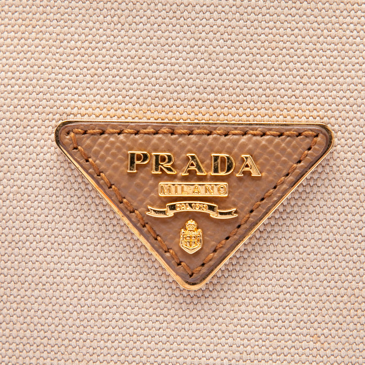 Prada Medium Toile et Saffiano Cuir Double Sac