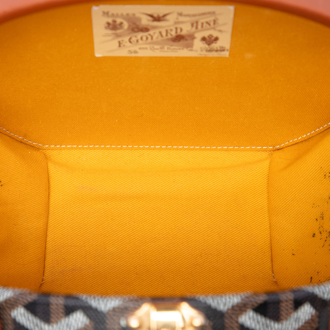 Alto Hatbox Trunk Sac Goyardine Marron
