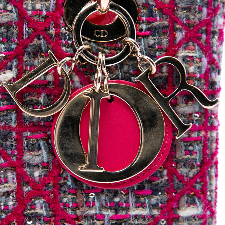 Macrocannage Lady Dior Moyen Tweed Rose