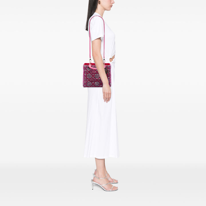 Macrocannage Lady Dior Moyen Tweed Rose