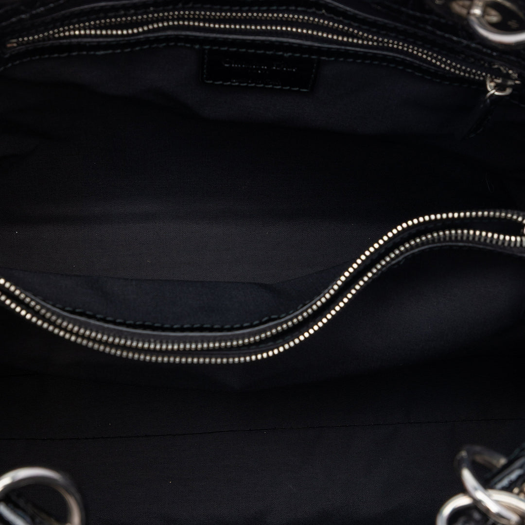 Dior Large Cuir verni Cannage Lady Dior Soft Shopping Cabas