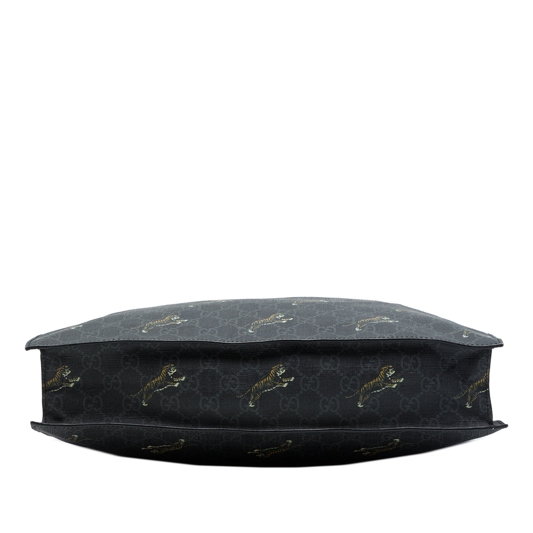 Gucci Cabas Web Tiger Souple GG Supreme Noir – vue 3 – GABY PARIS