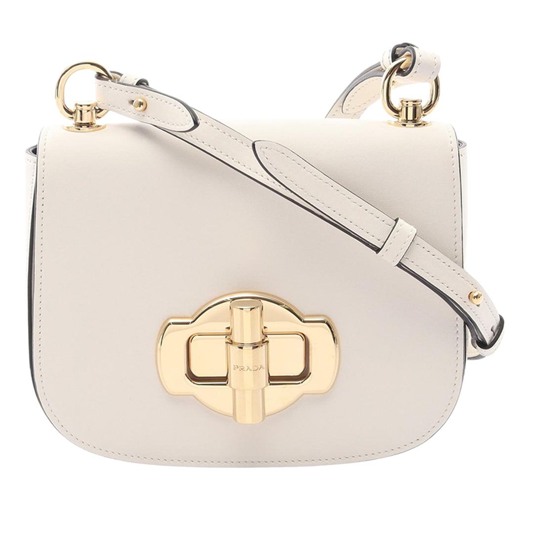 Prada Sac bandoulière City Veau Turn Lock Blanc – vue principale – GABY PARIS