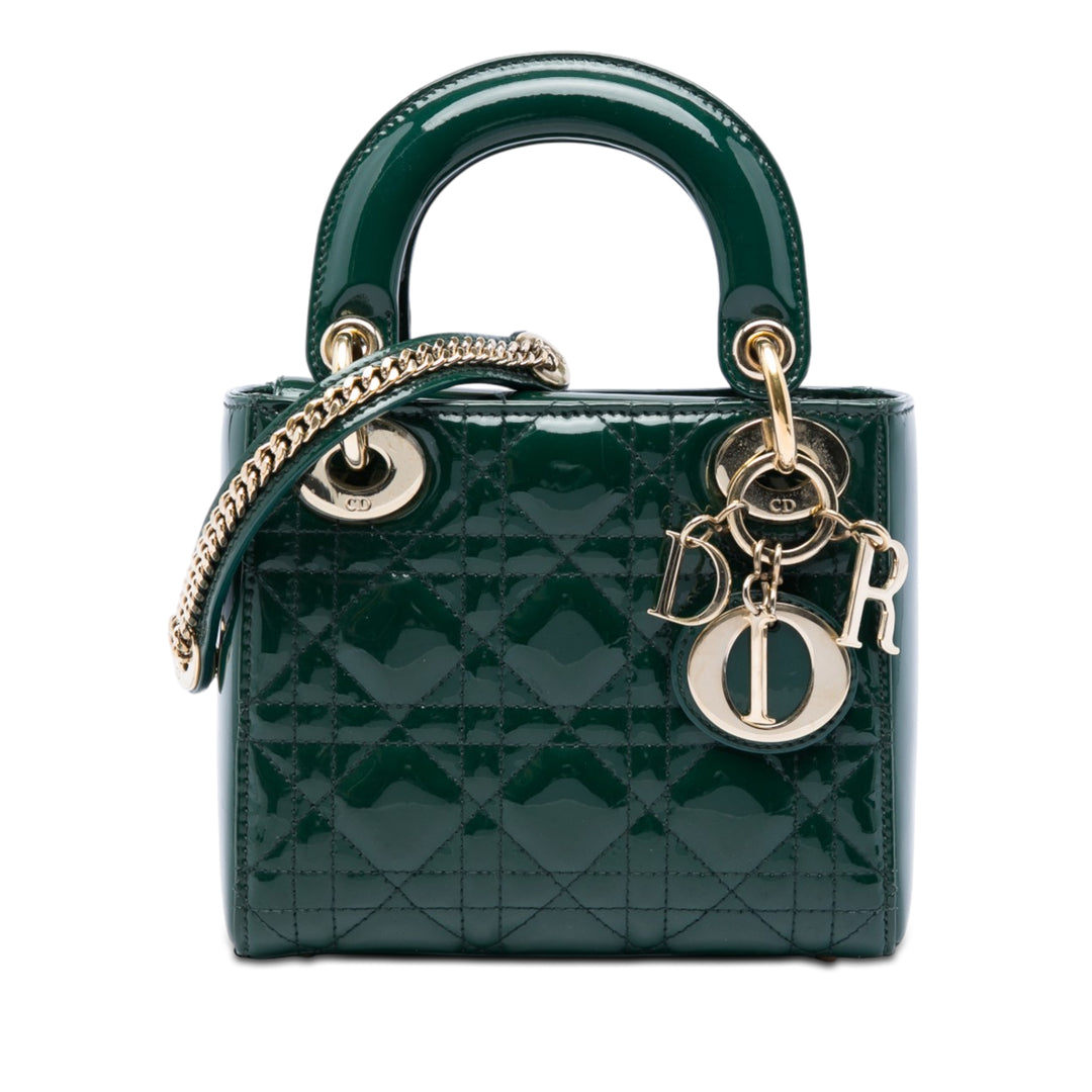 Dior Mini Cuir verni Cannage Lady Dior