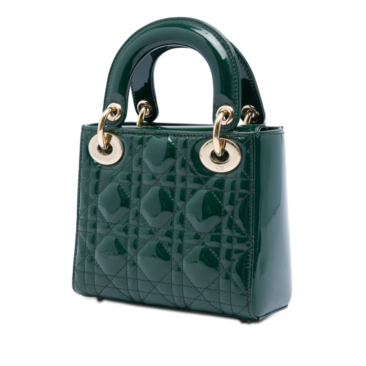 Dior Mini Cuir verni Cannage Lady Dior