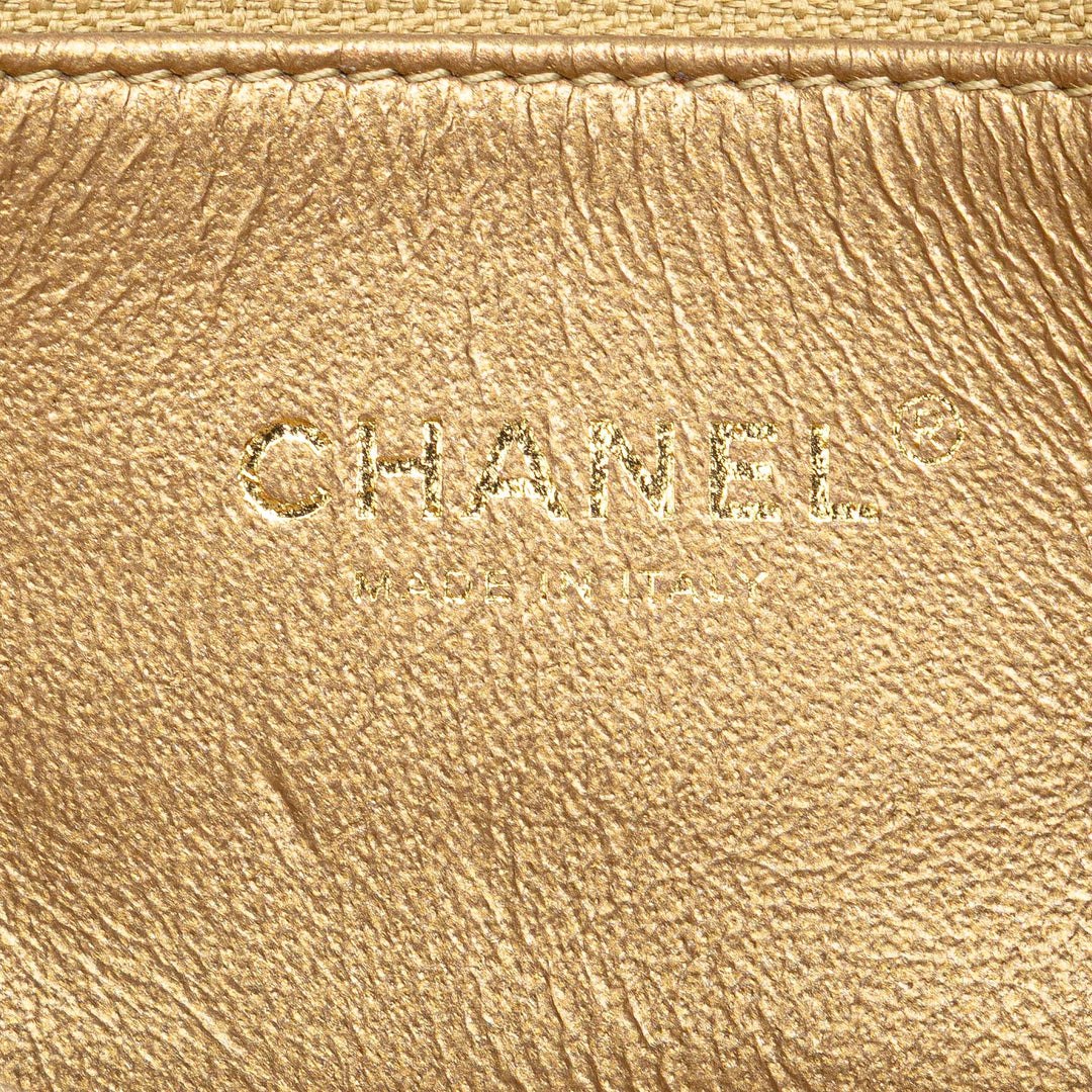 Small Quilted Calfskin Octagon CC Clasp Flap White - Gaby Paris