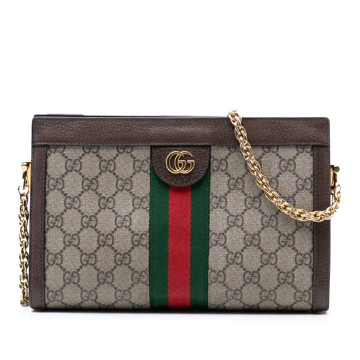 Gucci Small GG Supreme Web Ophidia Chain Sac porté croisé