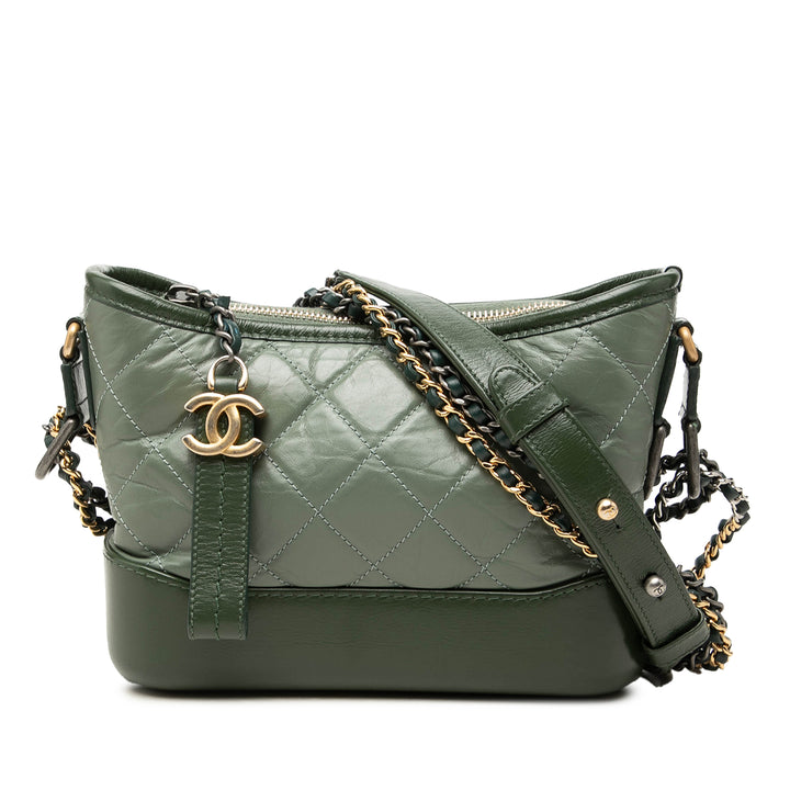 Bicolore vieilli Gabrielle Sac Petit Cuir de veau Vert
