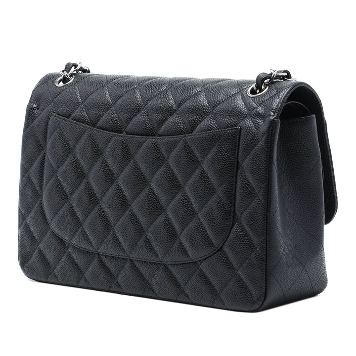 Classic Double rabat Jumbo Cuir caviar Noir