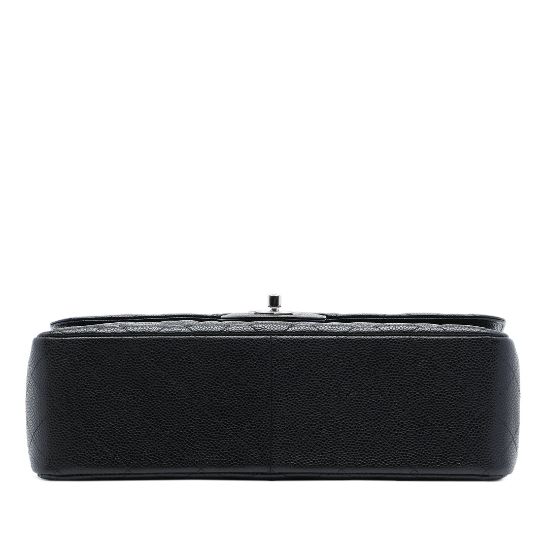 Classic Double rabat Jumbo Cuir caviar Noir