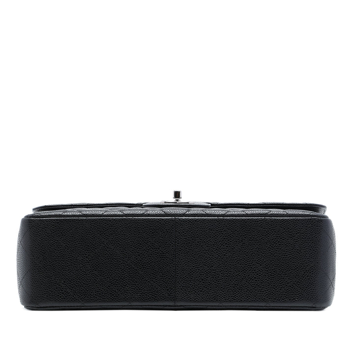 Classic Double rabat Jumbo Cuir caviar Noir