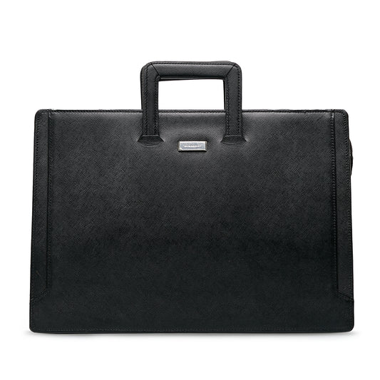 Leather Business Bag Black - Gaby Paris