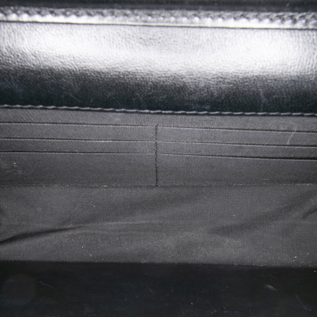 CC Quilted Velvet Wallet on Chain Black - Gaby Paris