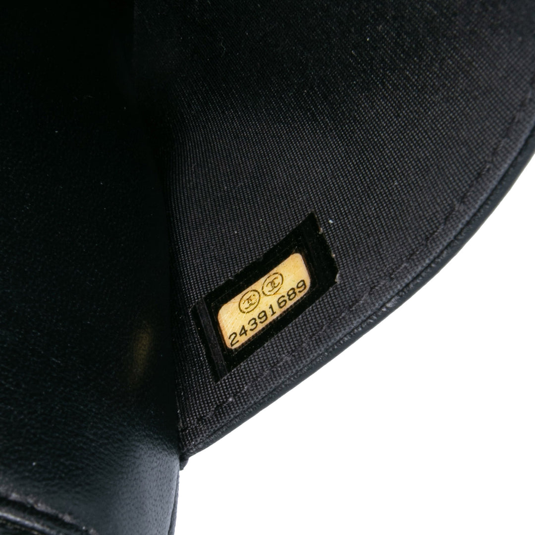 CC Quilted Velvet Wallet on Chain Black - Gaby Paris