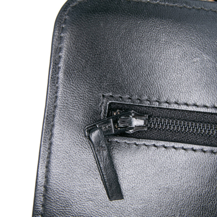 CC Quilted Velvet Wallet on Chain Black - Gaby Paris