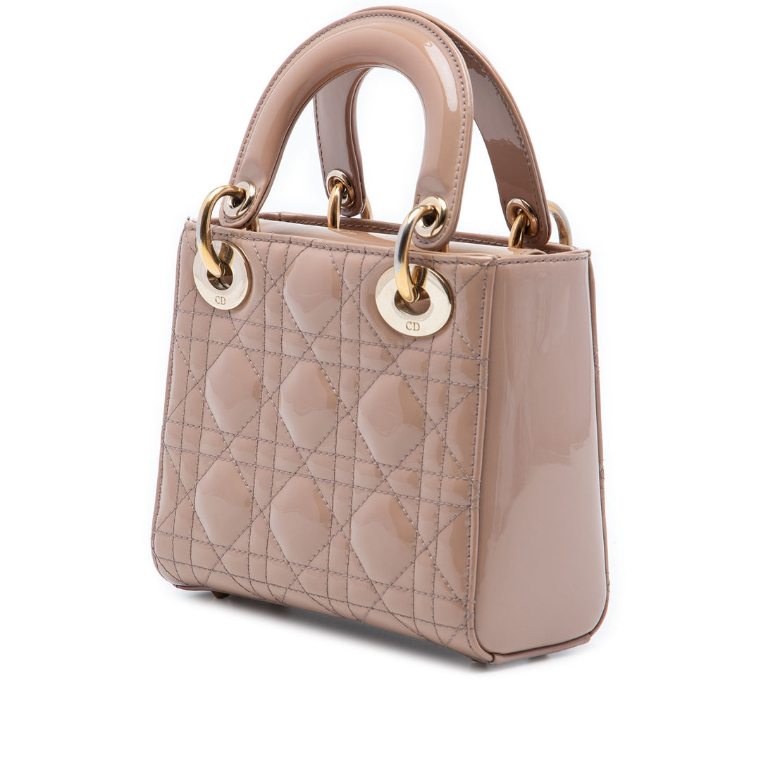 Dior Lady Dior Cannage Mini Marron – vue 2 – GABY PARIS