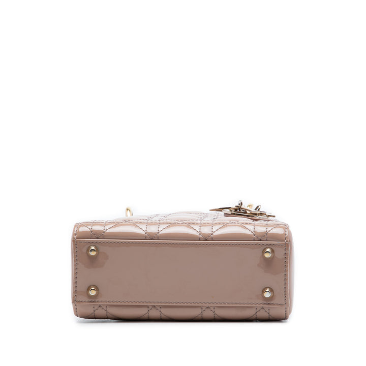 Dior Lady Dior Cannage Mini Marron – vue 3 – GABY PARIS