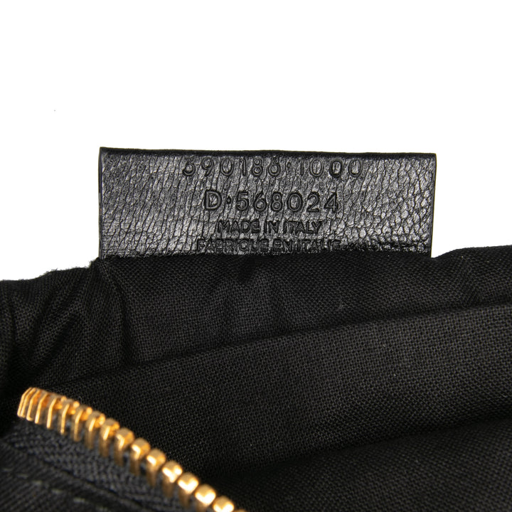 Goatskin Motocross Classic Metallic Edge Clutch Black - Gaby Paris