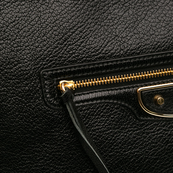 Goatskin Motocross Classic Metallic Edge Clutch Black - Gaby Paris