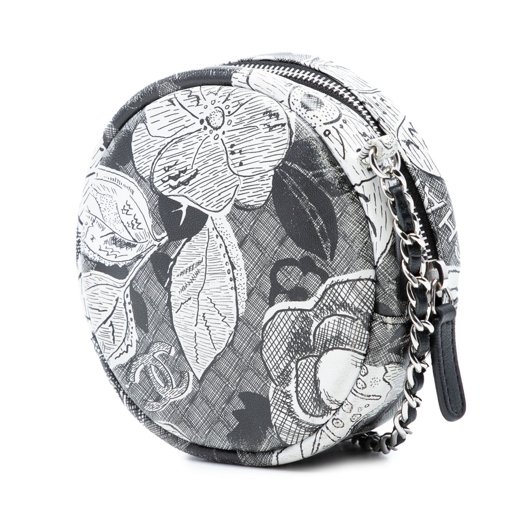 Chanel CC Cuir de veau Rond Pochette avec chaîne