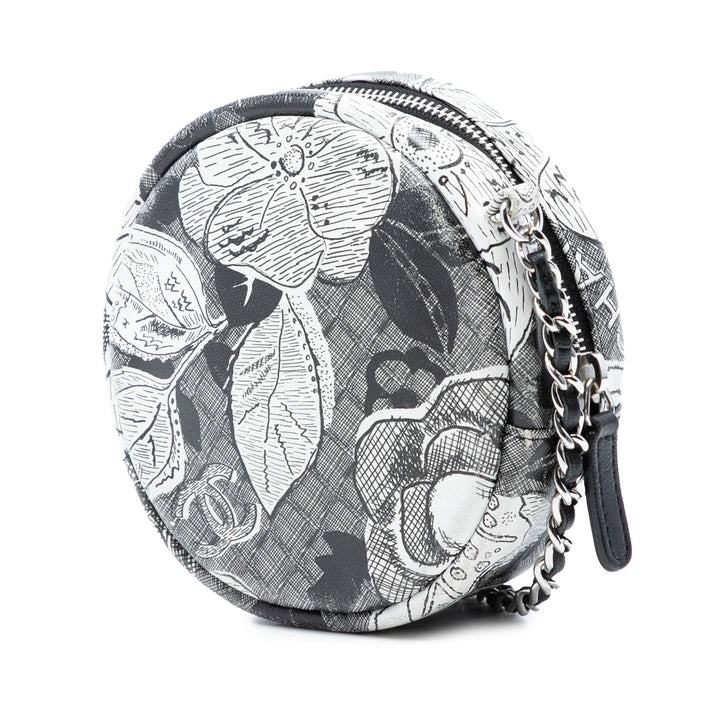 Chanel CC Cuir de veau Rond Pochette avec chaîne