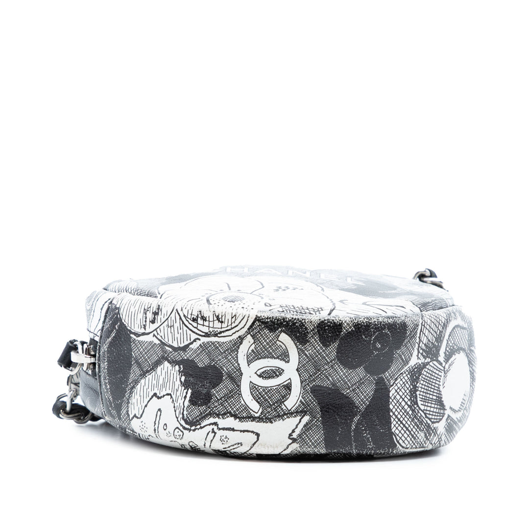 Chanel CC Cuir de veau Rond Pochette avec chaîne