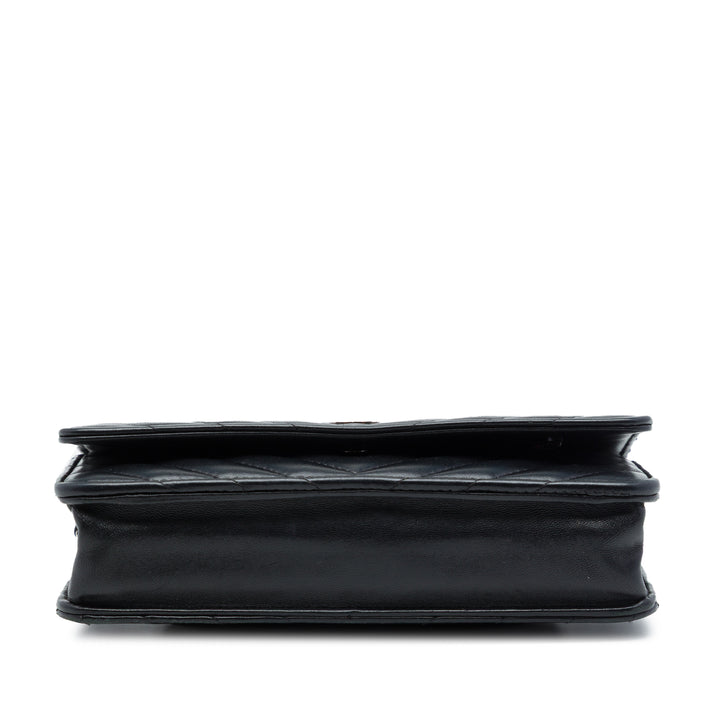 Chanel CC Chevron Wallet on Chain Cuir d'agneau Noir – vue 3 – GABY PARIS