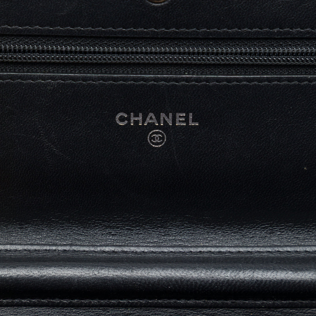 Chanel CC Chevron Wallet on Chain Cuir d'agneau Noir – vue 5 – GABY PARIS