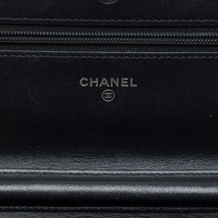 Chanel CC Chevron Wallet on Chain Cuir d'agneau Noir – vue 5 – GABY PARIS