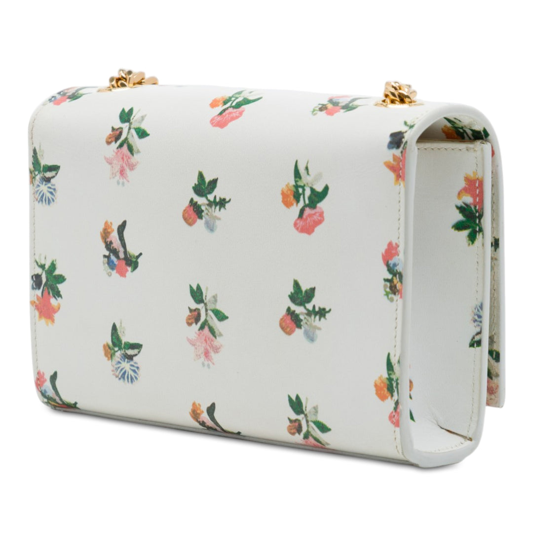 Prairie Flower Imprimé Kate Sac Mini Cuir de veau lisse Blanc