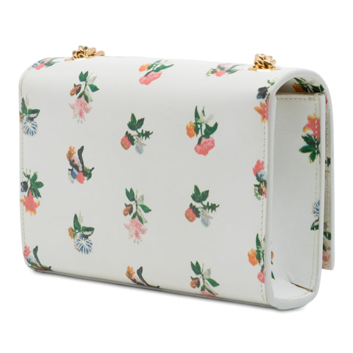 Prairie Flower Imprimé Kate Sac Mini Cuir de veau lisse Blanc