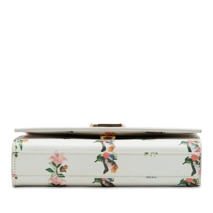Prairie Flower Imprimé Kate Sac Mini Cuir de veau lisse Blanc