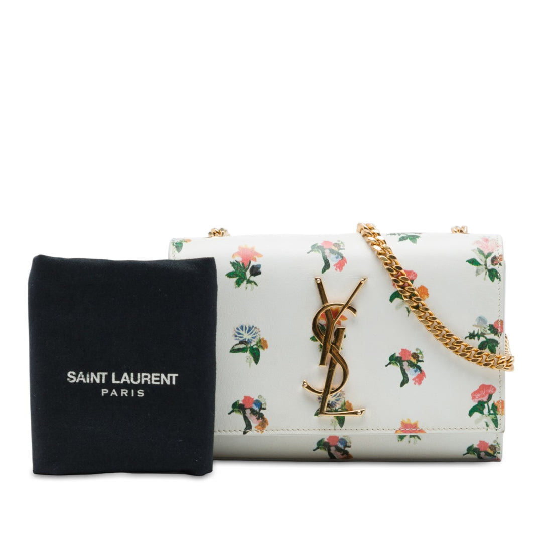 Prairie Flower Imprimé Kate Sac Mini Cuir de veau lisse Blanc