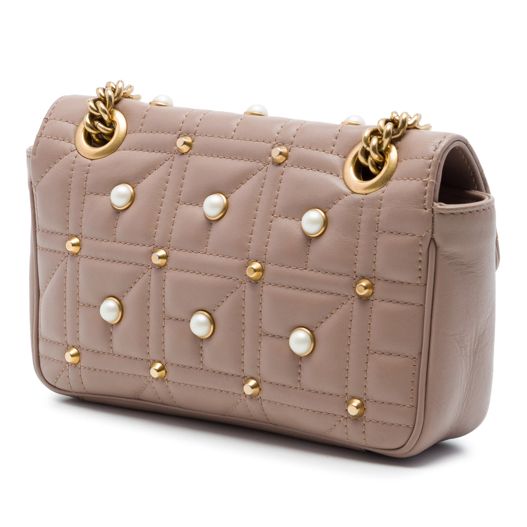 Gucci GG Marmont Perle clouté Matelasse Aria Sac Petit Cuir de veau
