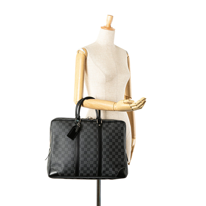 Louis Vuitton Damier Graphite Porte Documents Voyage PM Noir