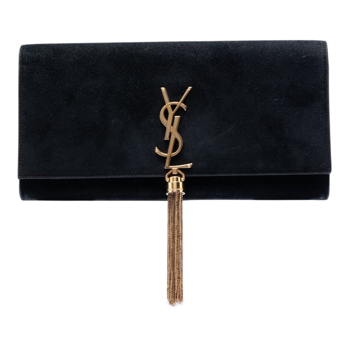 Saint Laurent Daim Monogram Kate Pompon Pochette