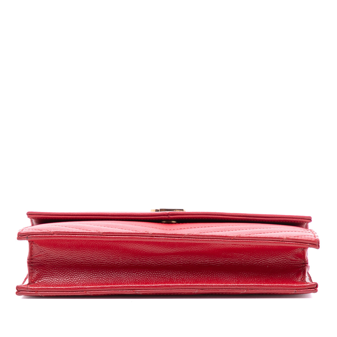 Saint Laurent Grain De Poudre Cassandre Envelope Chain Portefeuille