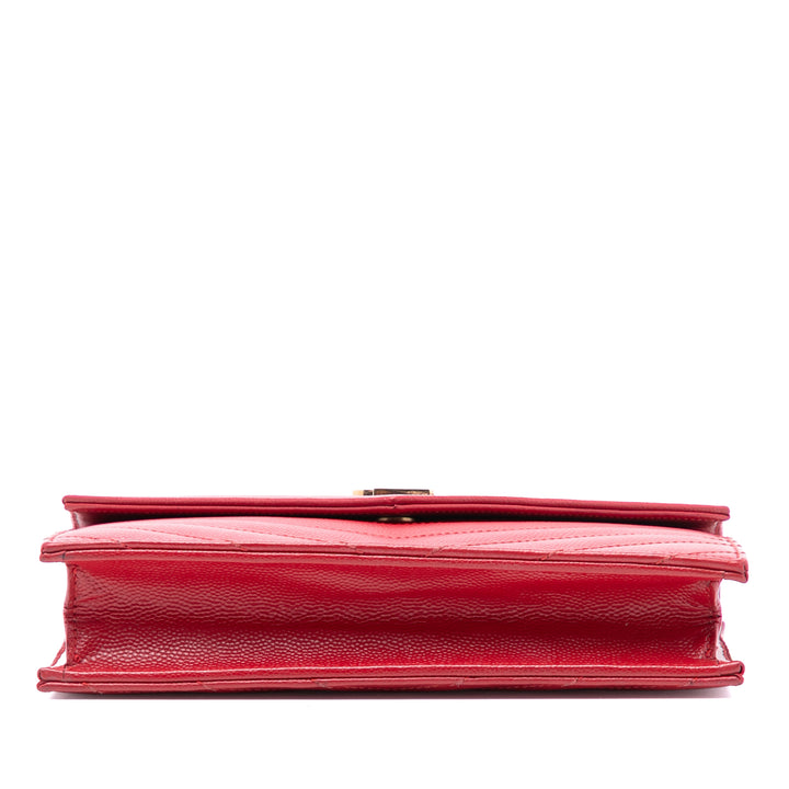 Saint Laurent Grain De Poudre Cassandre Envelope Chain Portefeuille